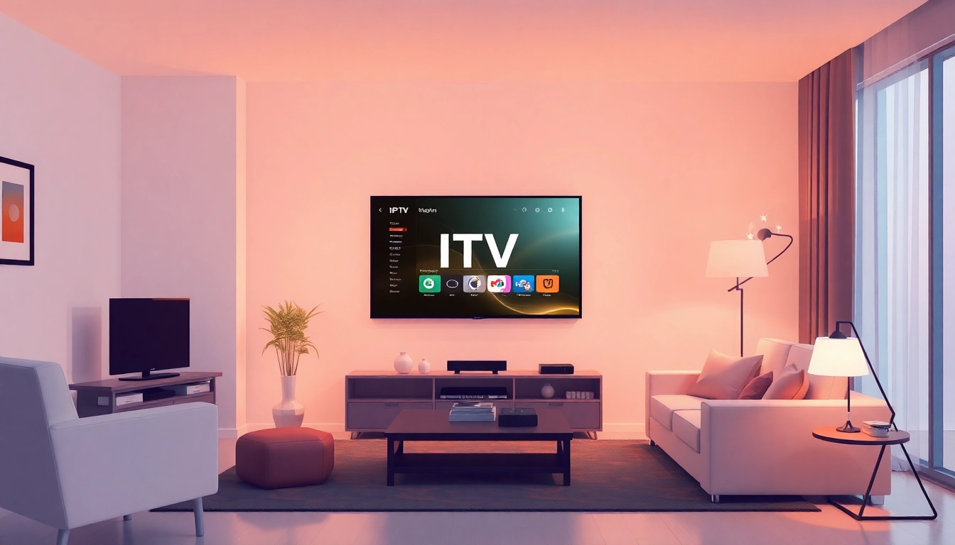 Enjoy efficient access to abonnement iptv on a large screen in a cozy living room setting.