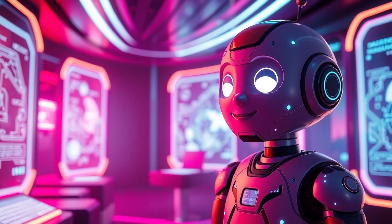 Engage with a friendly sex chat bot in a lively digital environment