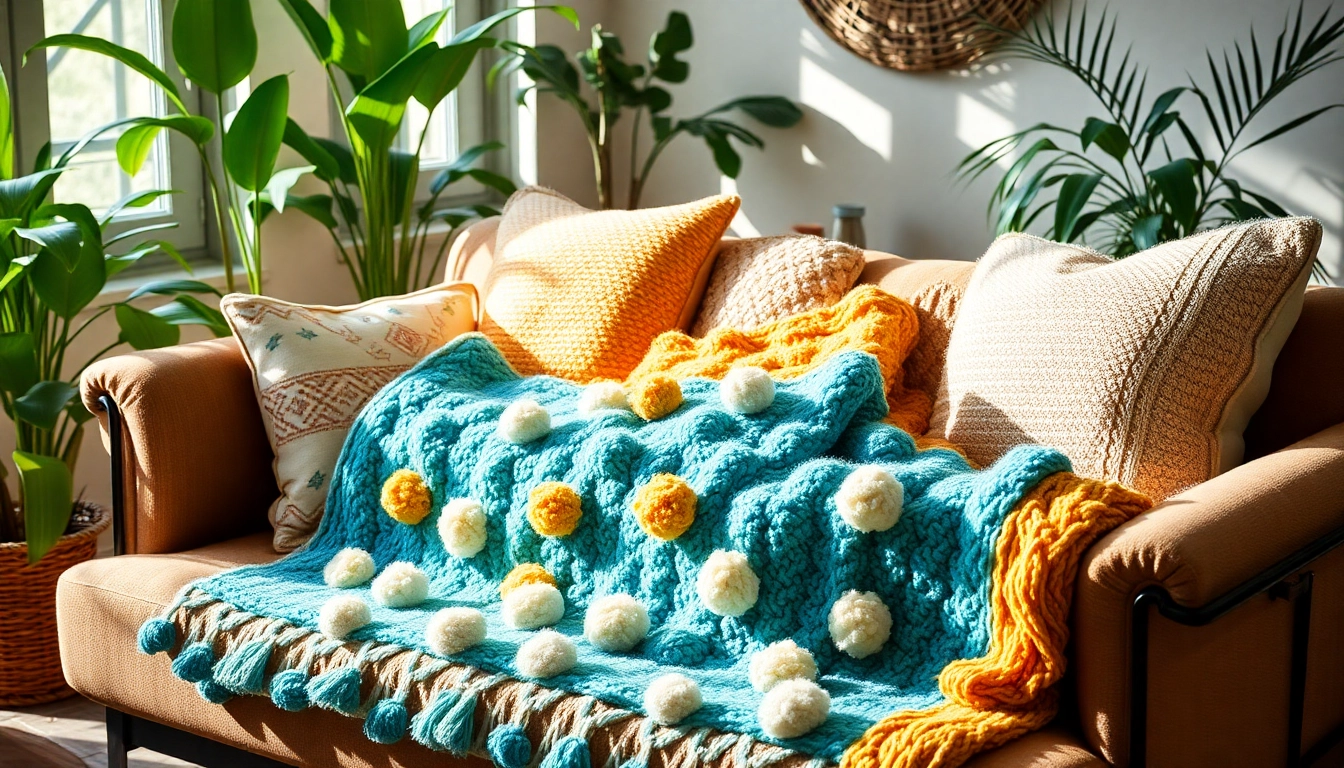 Decorate your home with a Moroccan pompom blanket from https://labboho.com/collections/pompom-blanket, showcasing vibrant colors and textures.