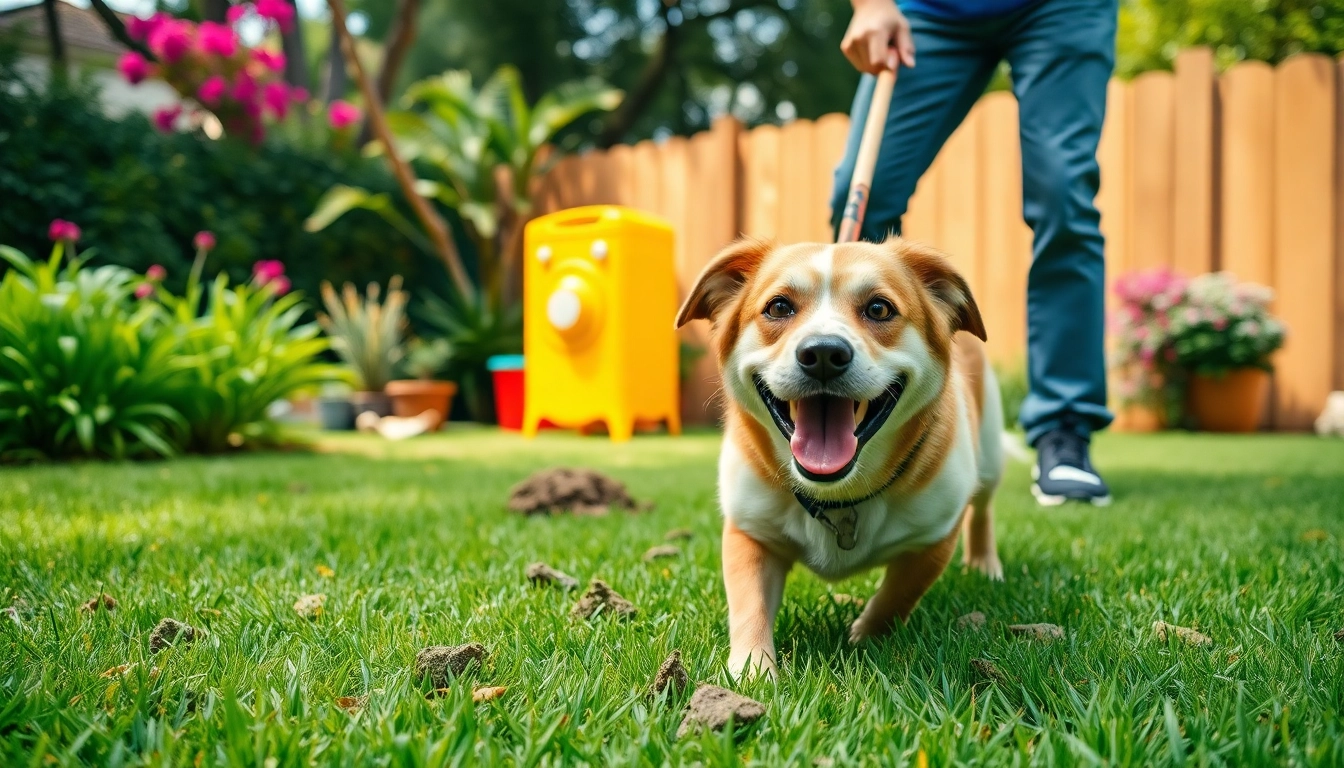 Efficient dog poop cleanup service ensuring a clean yard for pet owners.