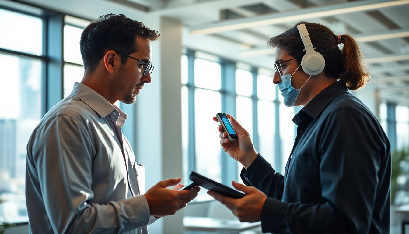 Employee drug impairment testing in a modern office environment highlighting assessment technology.