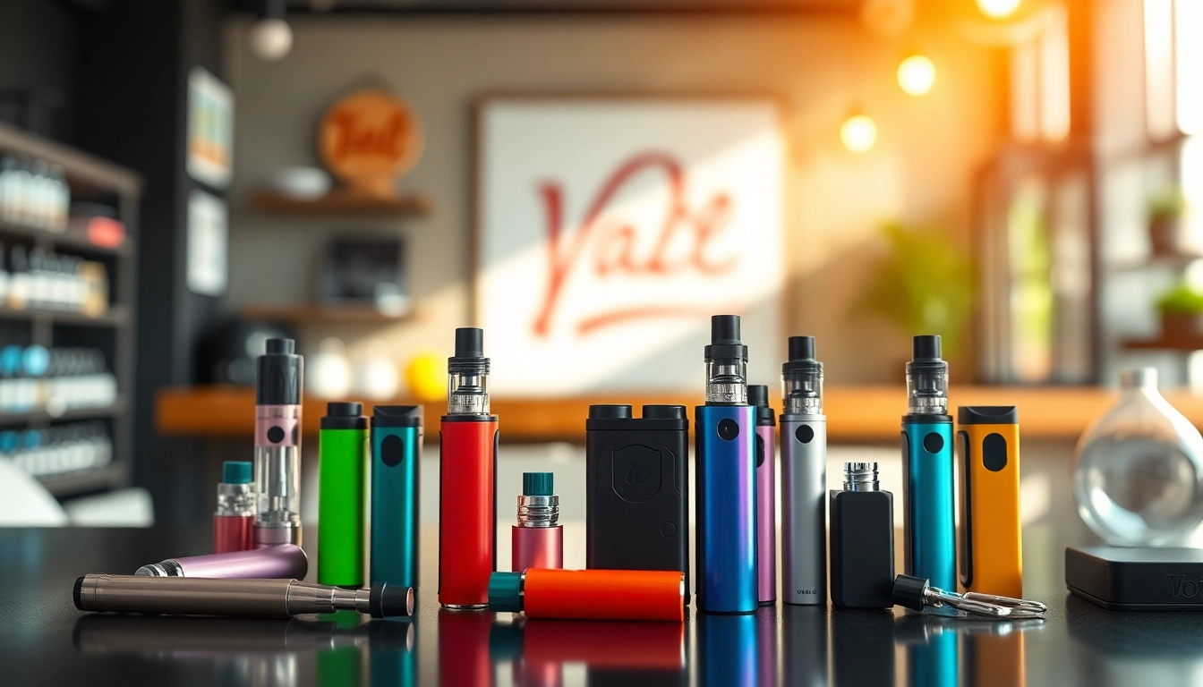 Showcasing the best disposable vape collection on a stylish table in a vibrant setting.