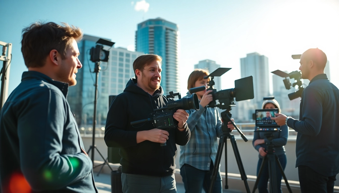 Capture the essence of video production edmonton with a dynamic film crew in action.