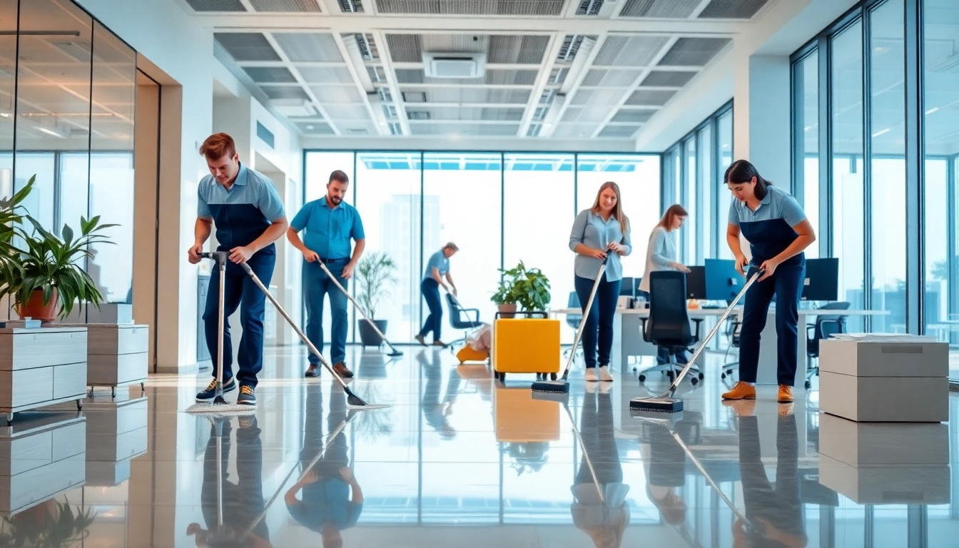 Enhance your work environment with top office cleaning services Melbourne, featuring a professional cleaning team.