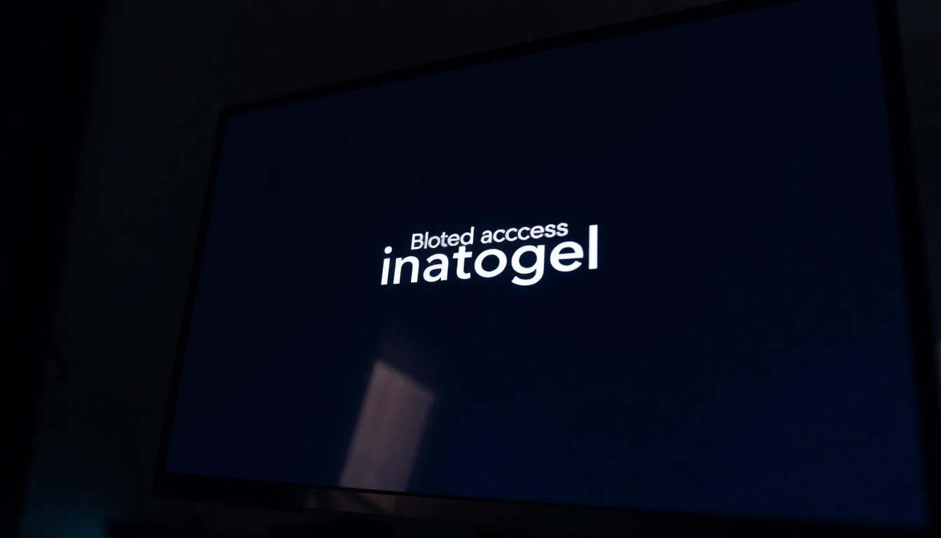 Encounter the access block for Inatogel, showing a security alert on a computer screen.