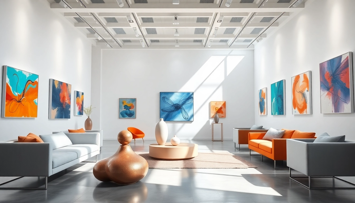 View contemporary art displayed at in lieu gallery showcasing vibrant artwork and inviting atmosphere.