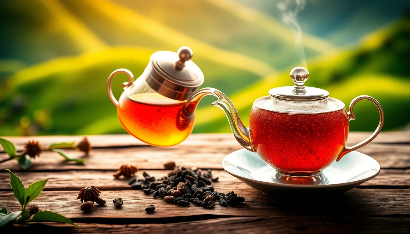 Pouring Nepali tea from an elegant teapot into a delicate cup in a scenic Himalayan setting.