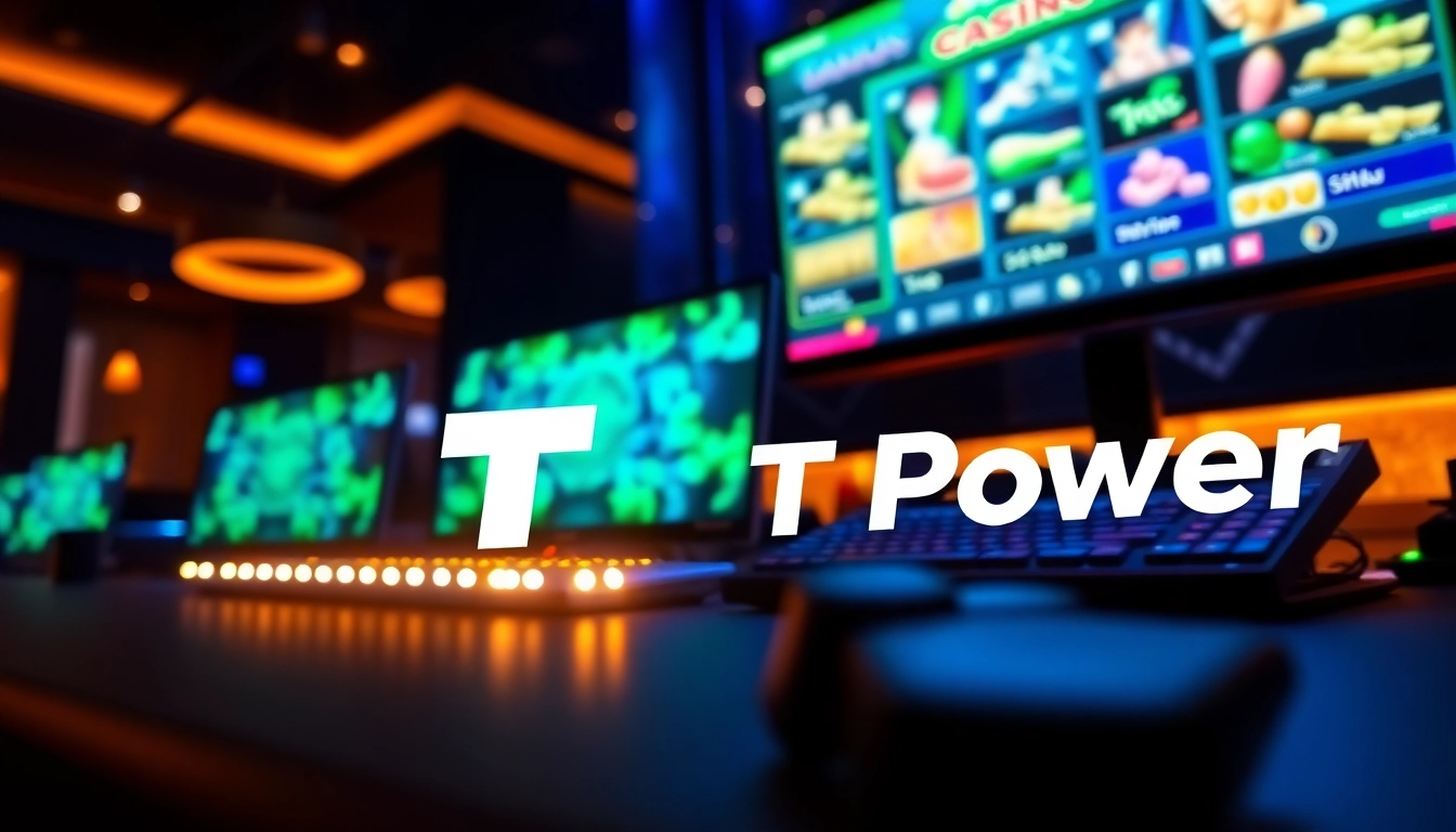 Experience the thrill of TPower casino with an interactive gaming setup featuring vibrant gameplay.