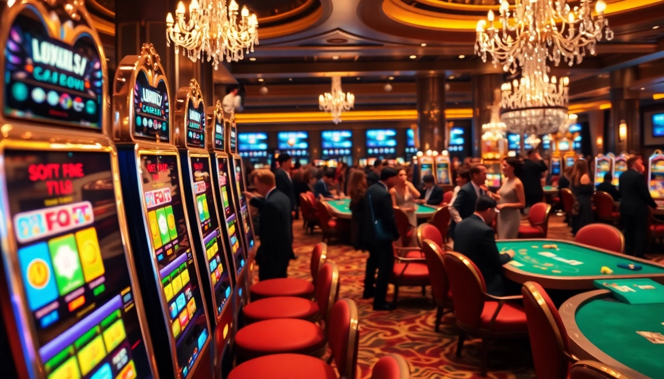 Permainan slot luxury111 slot yang menampilkan pemain dalam suasana kasino mewah.