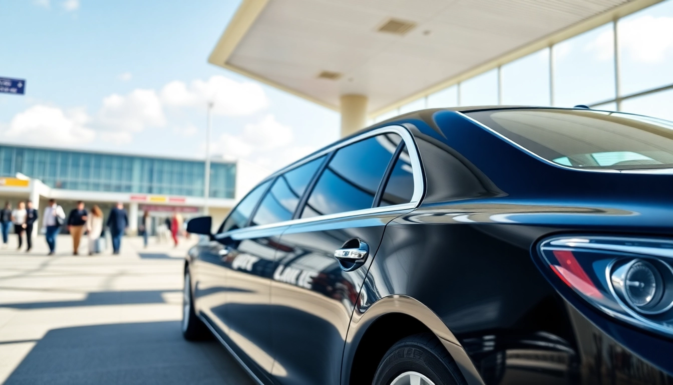 Experience top-notch Vancouver airport car service with a sleek black limousine waiting at YVR.
