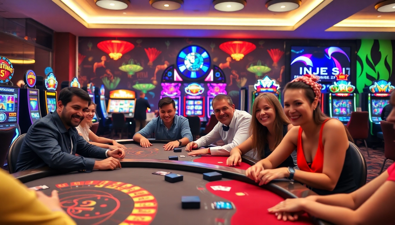 Experience thrilling gaming at the Best Online Casino Philippines 2025 with vibrant table settings and excited players.
