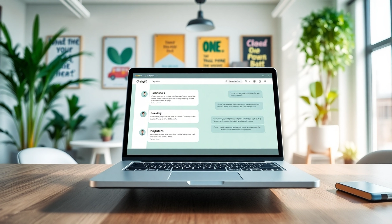 Enhance customer support with chatgpt bot for website, showcasing user-friendly interface on laptop.