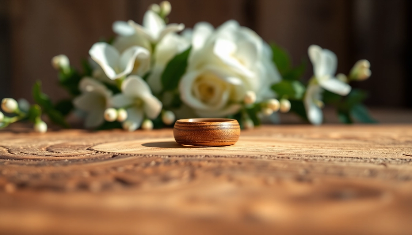 Admire the intricate Wooden Wedding Rings showcasing natural beauty and craftsmanship.