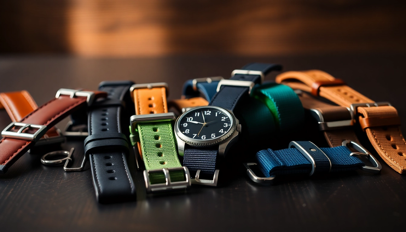 Showcasing a selection of uk watch straps in various materials and colors for stylish wrist options.