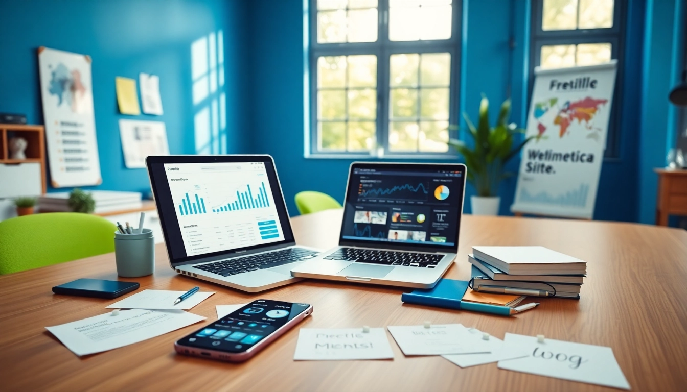 Streamlined social media and blog automation workspace showcasing tools and analytics.