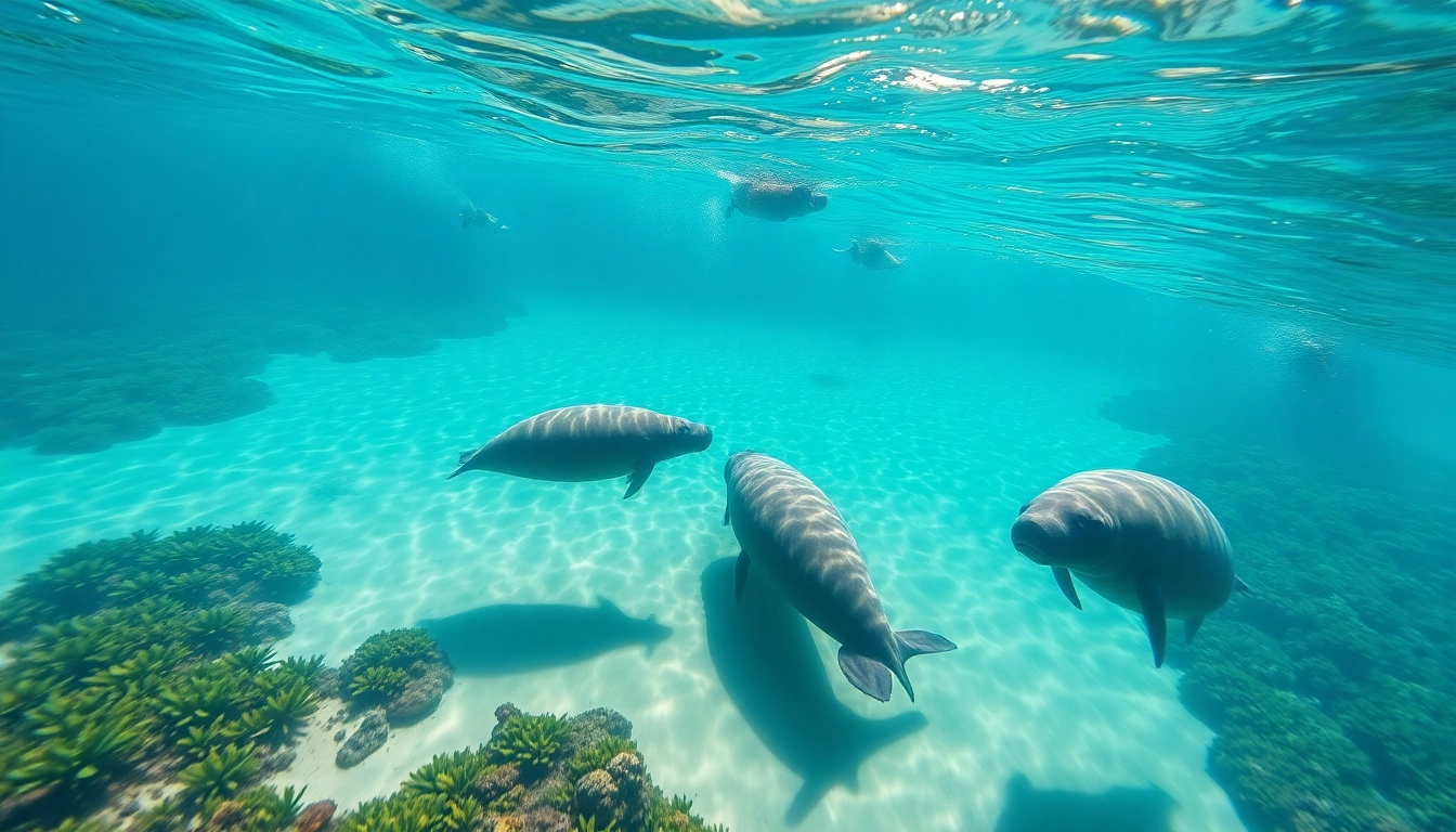 Watch manatees puerto rico swimming among snorkelers in the clear waters of a vibrant lagoon.