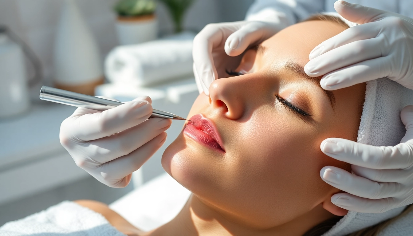 Applying collagen filler for youthful skin rejuvenation in a medspa.