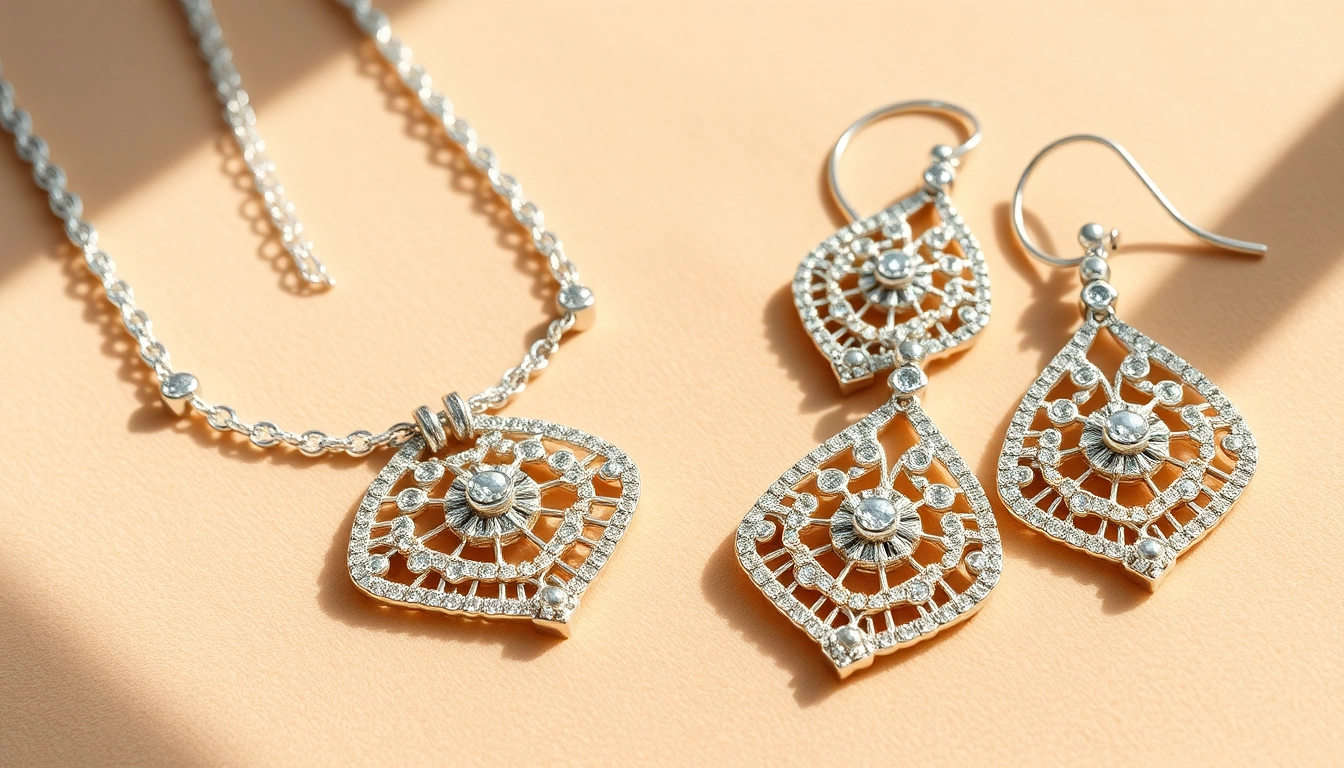 Showcasing exquisite silver jewelry with intricate designs and elegant shine.