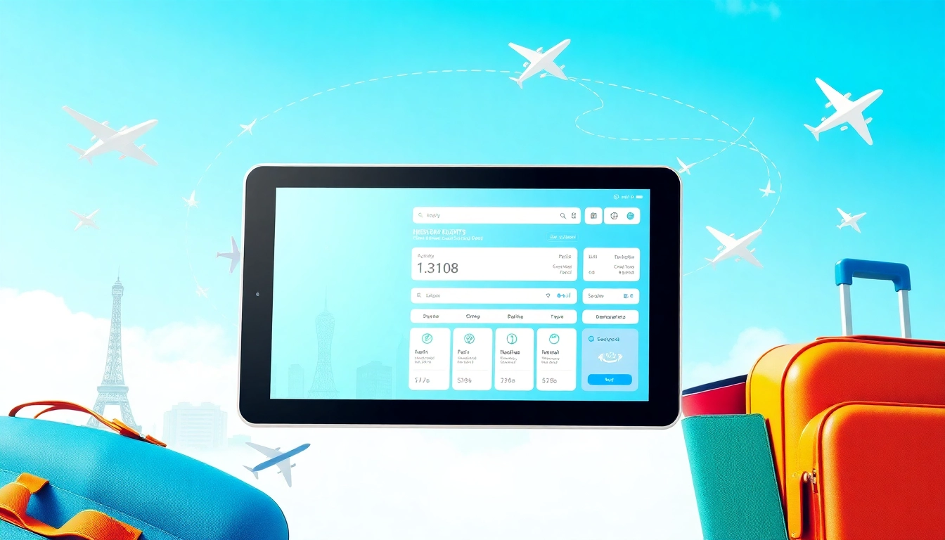 Book cheap flights with a user-friendly digital device showcasing diverse travel destinations and flight paths.