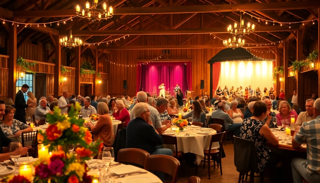 Experience lively dining at a barn dinner theater with delicious dishes and engaging performances.