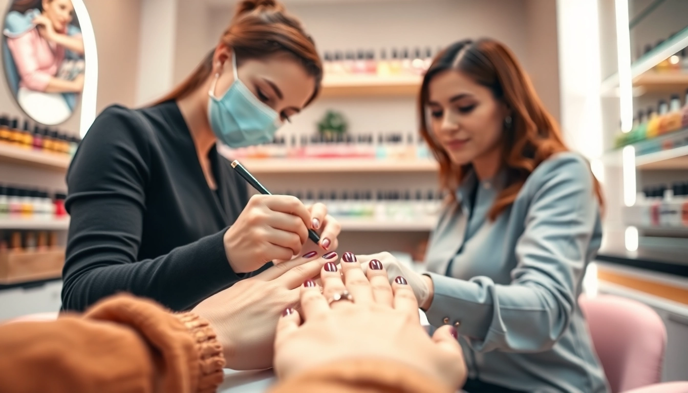 Enhance your skills with a Nail Course that showcases a professional nail technician at work.