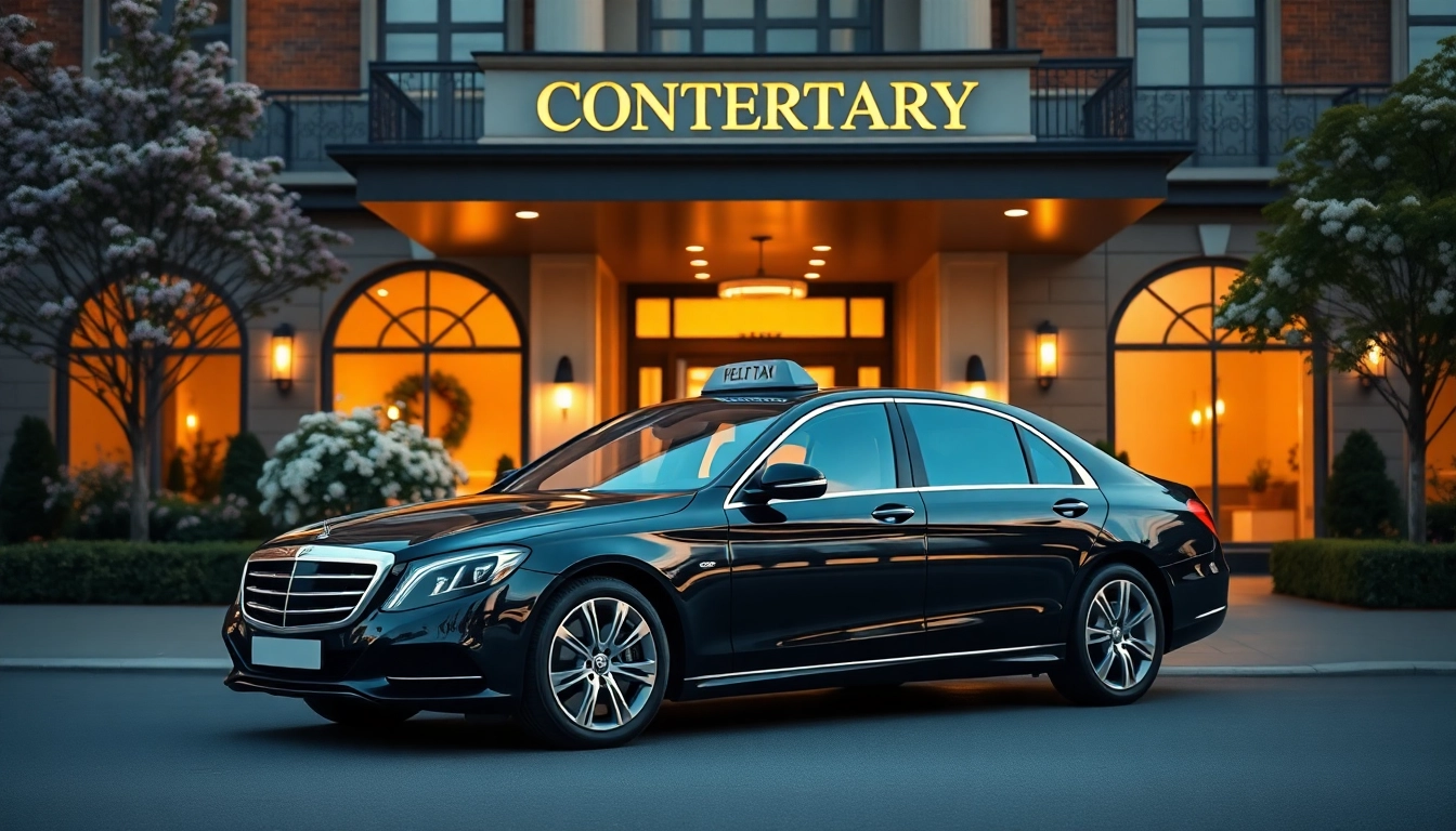 Book an airport taxi from Canterbury hotel at a luxurious hotel entrance.