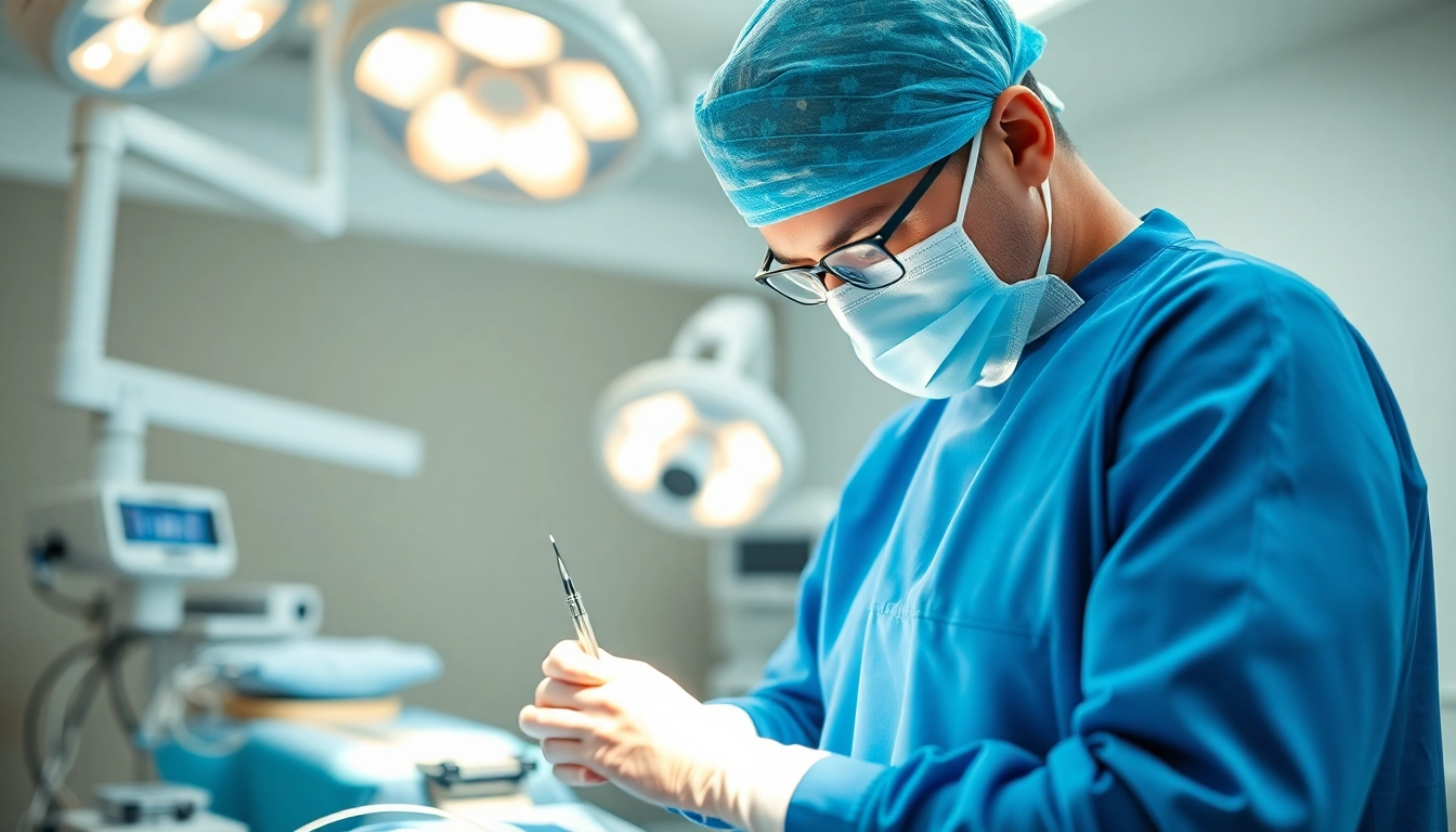 Plastische Chirurgie Braunschweig: Chirurg bei einem Eingriff in einem modernen Operationssaal.