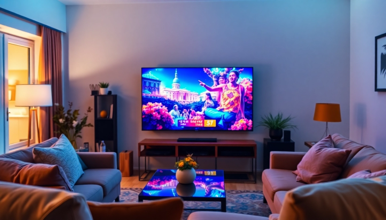 Disfruta Comprar Listas IPTV en una sala elegante con televisión moderna.