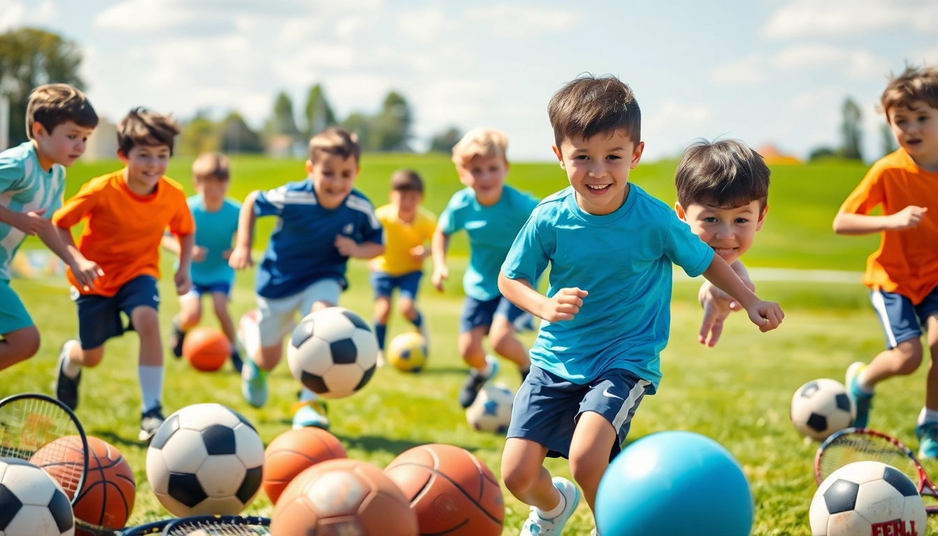 Active boys enjoying a variety of athletic activities at Multi Sports Camps for Boys.